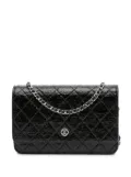 CHANEL Pre-Owned 2012-2013 CC Quilted Crinkled Patent Wallet On Chain crossbody bag - Black