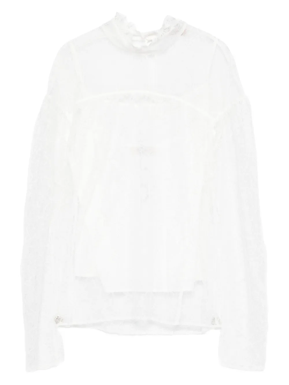 TWINSET lace ruffled knitwear - Nero