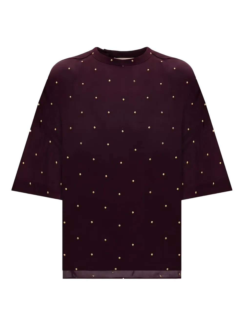 Twinset Studded Short-sleeve T-shirt In Purple