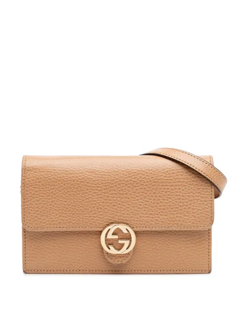 Gucci Pre-Owned 2000-2025 Interlocking G Dollar Calfskin Wallet on Chain crossbody bag