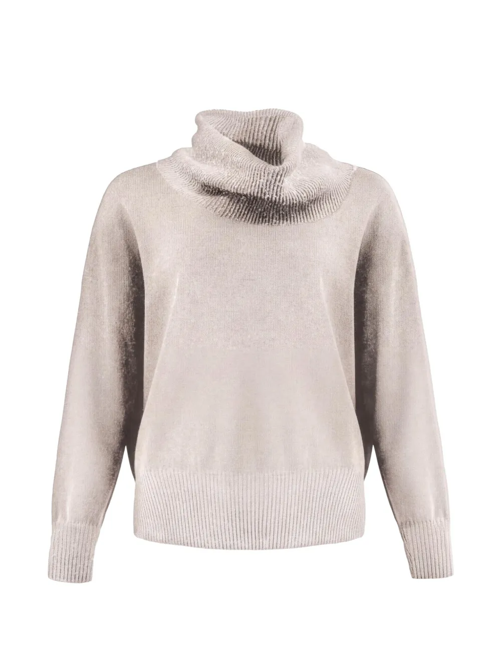 D.Exterior long-sleeve ribbed-trim sweater - Toni neutri