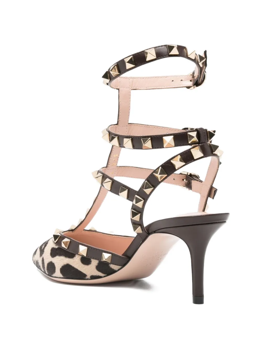 Valentino Garavani 70 mm pumps met luipaardprint en studs Beige