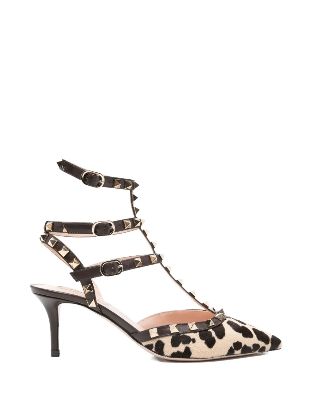 Valentino Garavani 70 mm pumps met luipaardprint en studs Beige