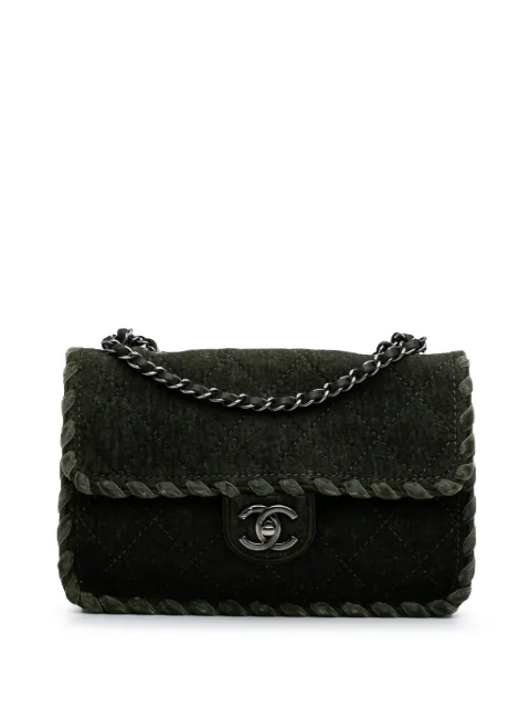 CHANEL Pre-Owned 2013-2014 Quilted Wool Felt Whipstitch Fancy Flap shoulder bag