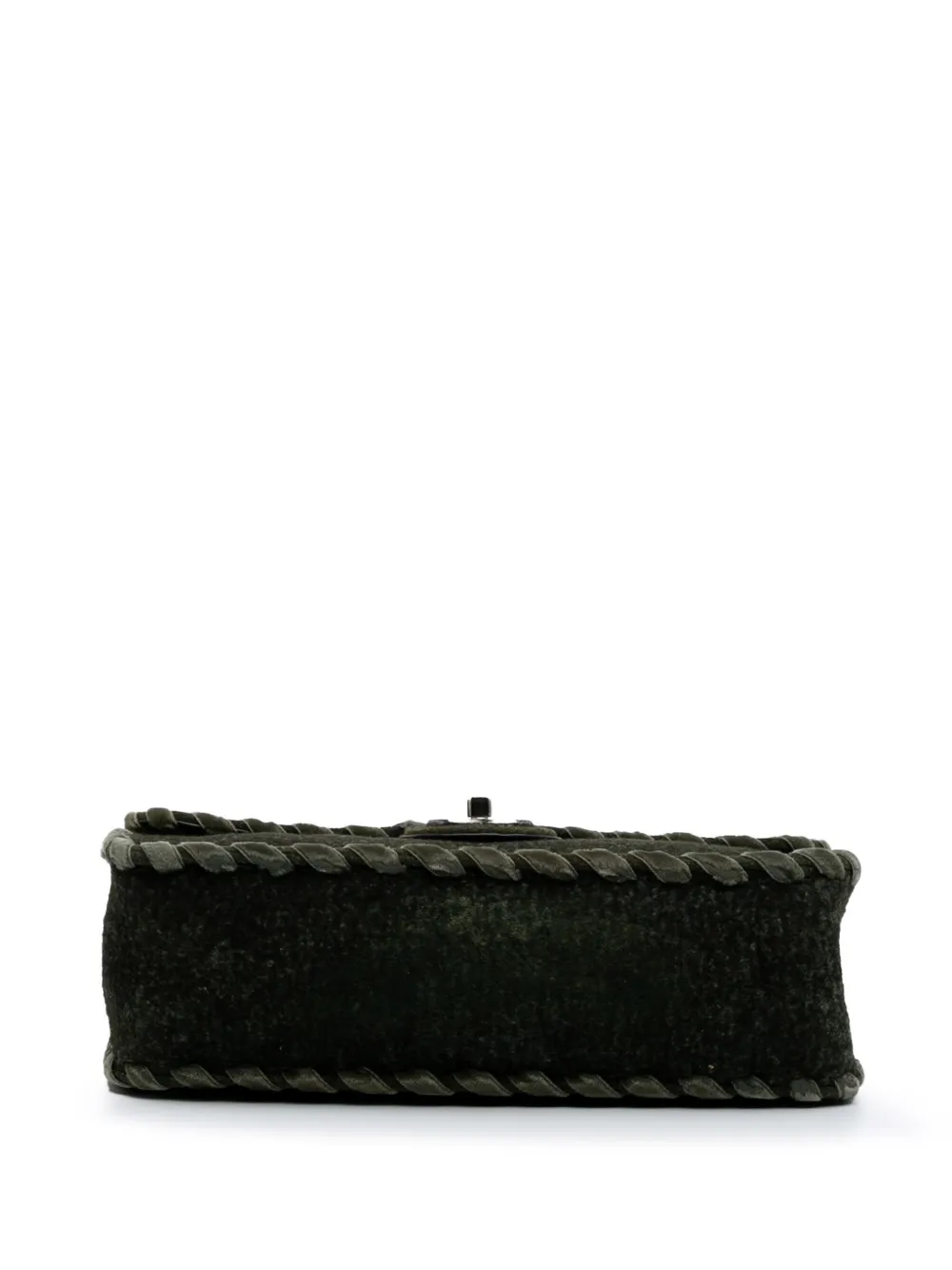 Pre-owned Chanel 2013-2014 Quilted Wool Felt Whipstitch Fancy Flap Shoulder Bag
