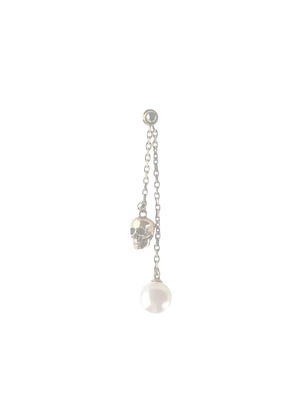 Alexander Mcqueen Skull Drop Earrings In Metallic