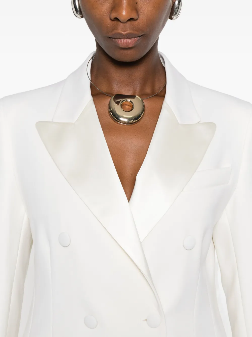 P.a.r.o.s.h Double-breasted Peak-lapels Blazer In White
