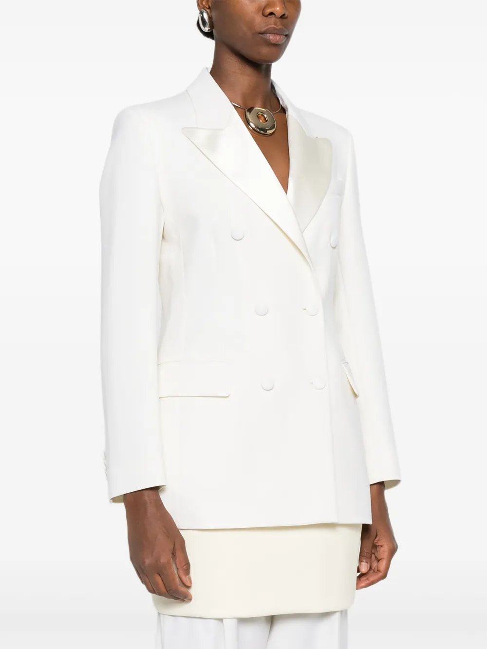 P.a.r.o.s.h Double-breasted Peak-lapels Blazer In White