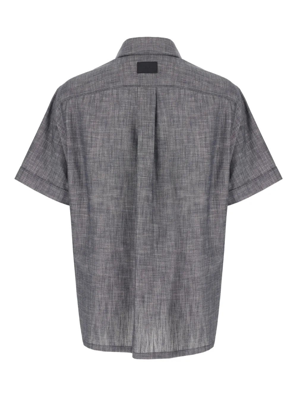 FENDI Overhemd met korte mouwen en geborduurde paisley Blauw