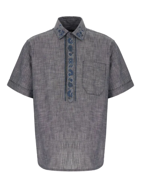 フェンディ フルプリント ブルー ショートスリーブ シャツ