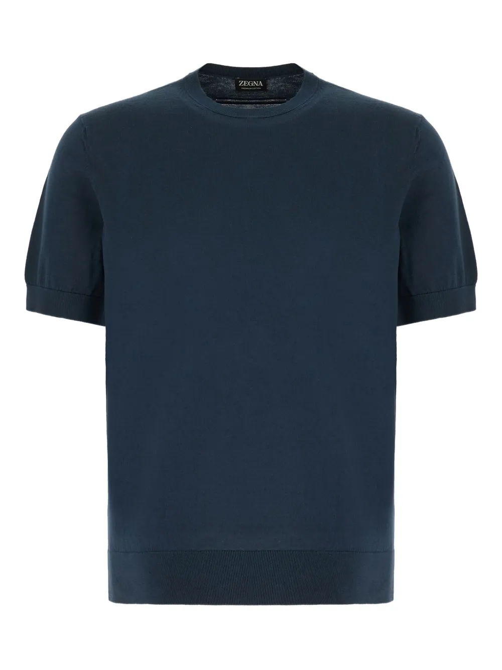 Zegna ribbed-hem T-shirt Blauw