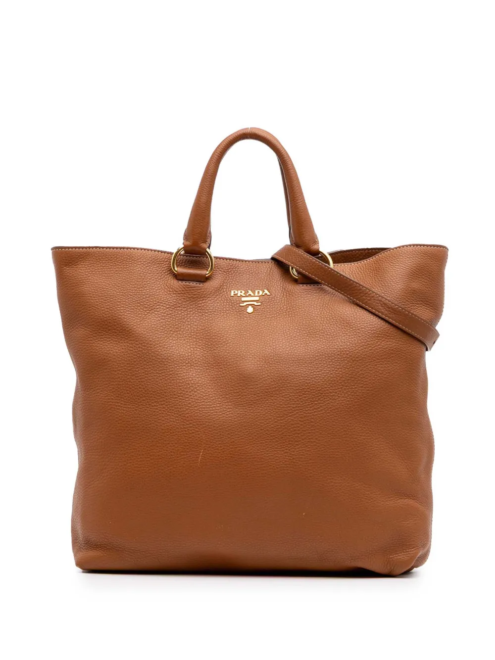 Prada Pre-Owned 2000-2024 Vitello Daino Open Convertible Tote satchel | Brown | Image 1