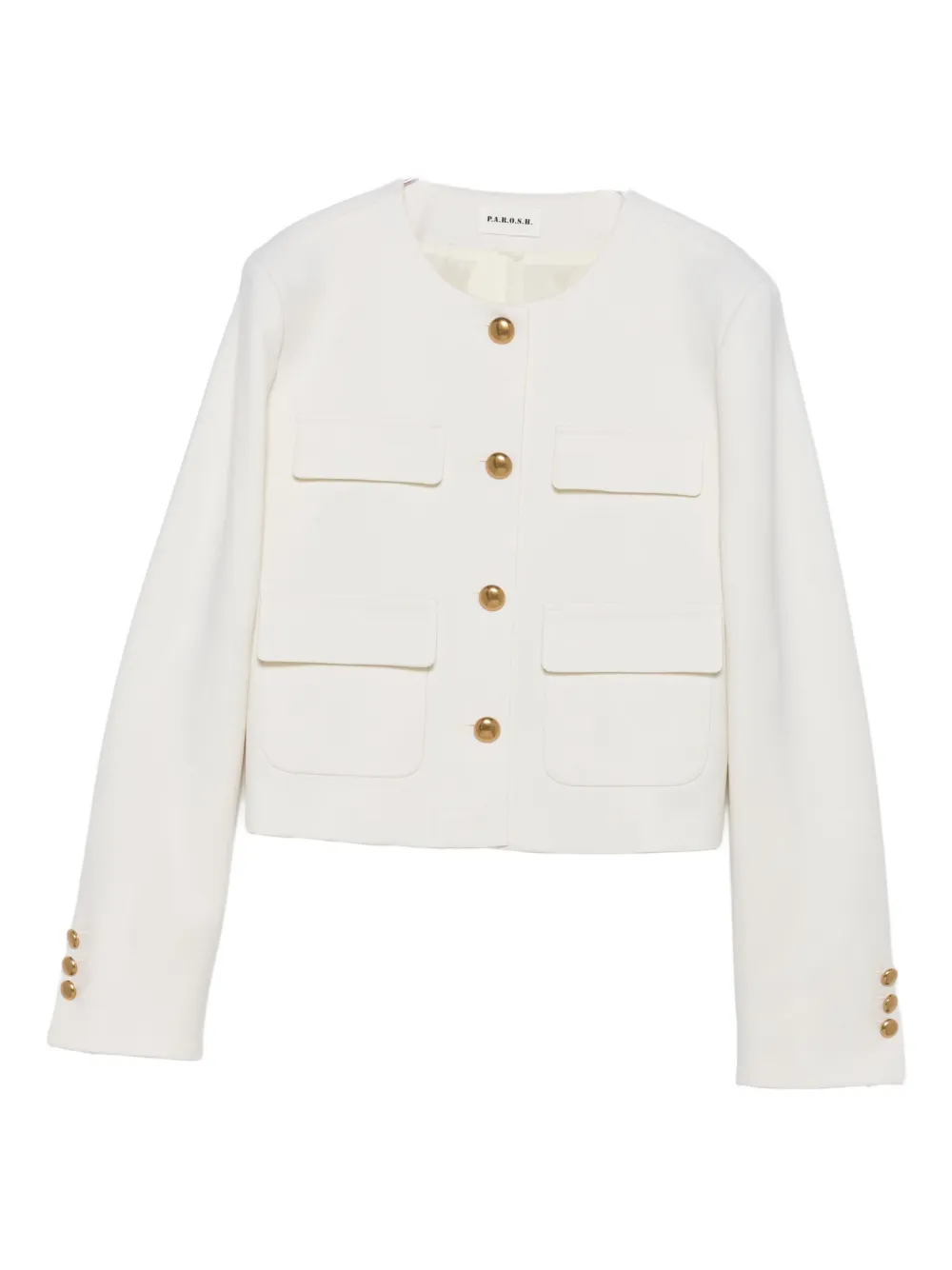 P.a.r.o.s.h Buttoned Flap-pockets Jacket In White