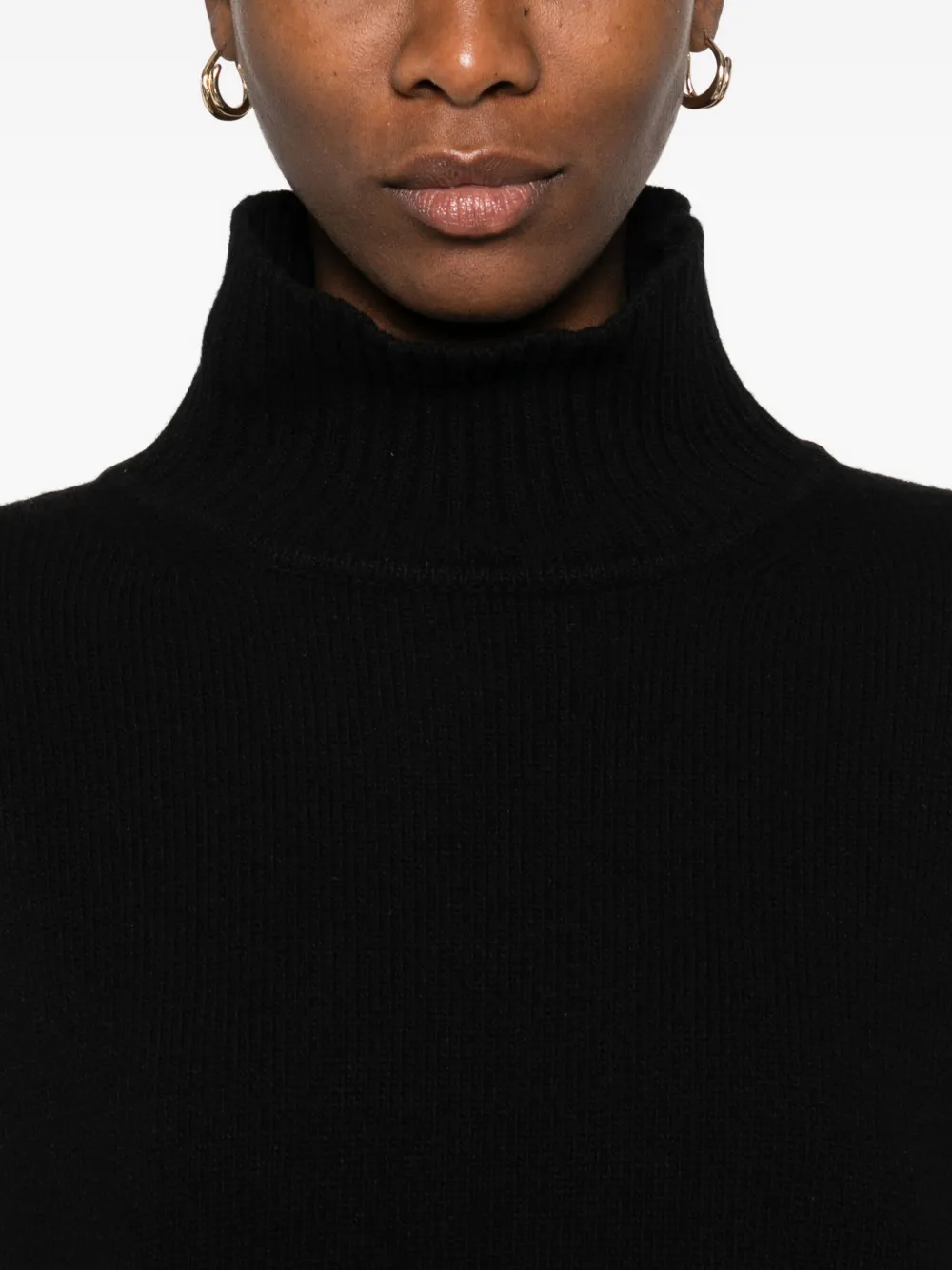Weekend Max Mara High-neck Ribbed Sweater In Black