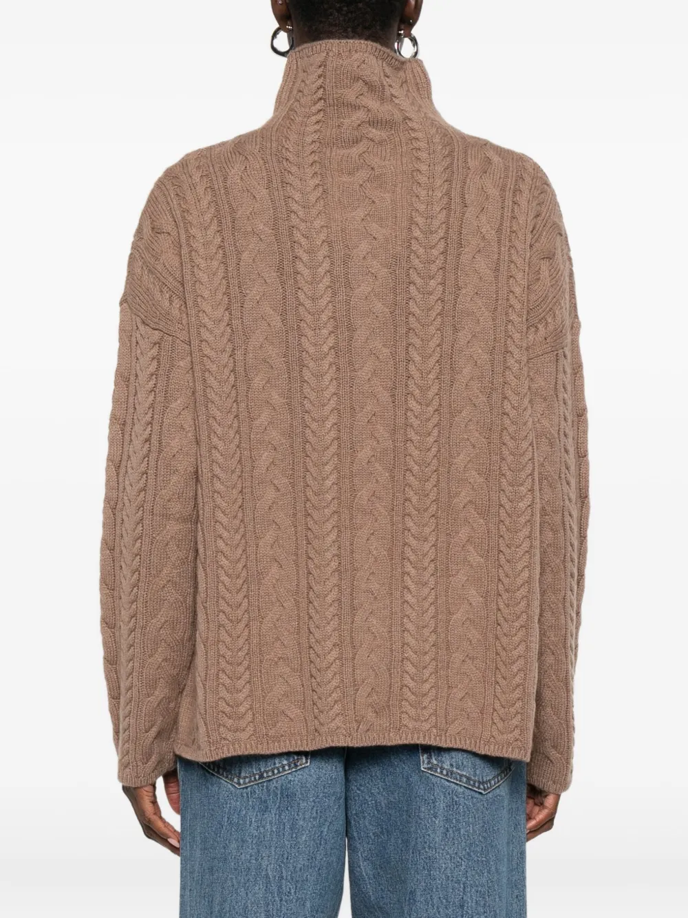 'S Max Mara Kabelgebreide coltrui Bruin