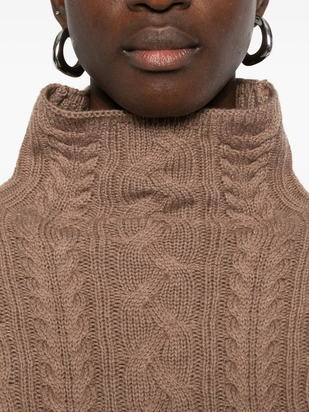 'S Max Mara Kabelgebreide coltrui Bruin