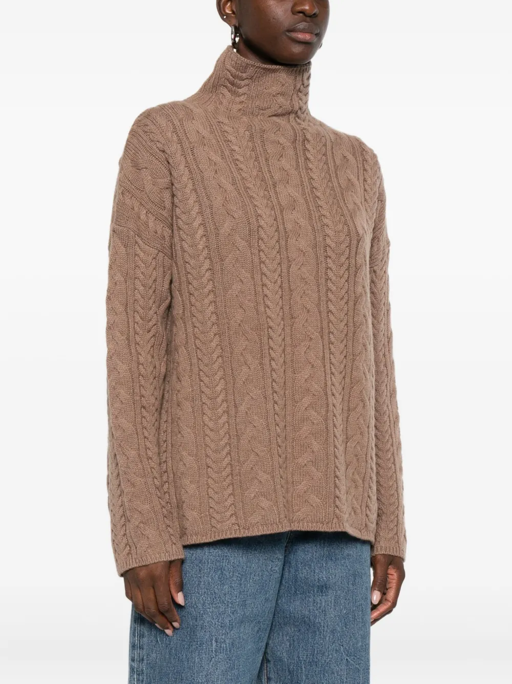 'S Max Mara Kabelgebreide coltrui Bruin