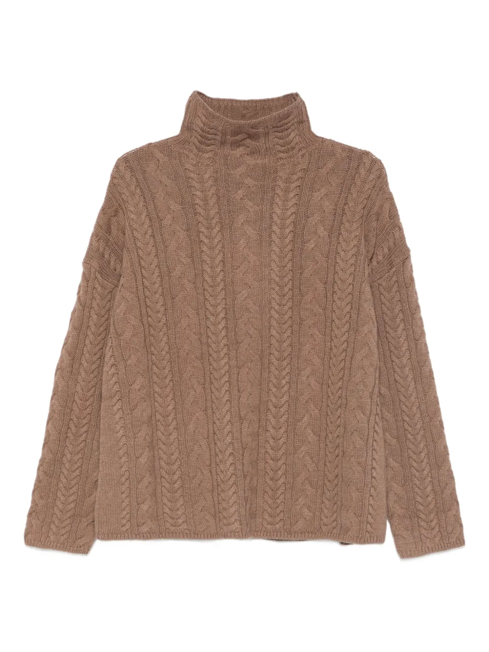 'S Max Mara ケーブルニット タートルネックセーター - ブラウン 'S Max Mara ケーブルニット タートルネックセーター - ブラウン