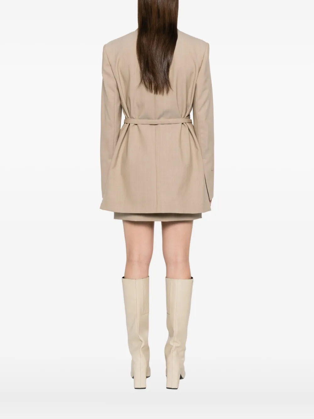 Sportmax Blazer met ceintuur Beige