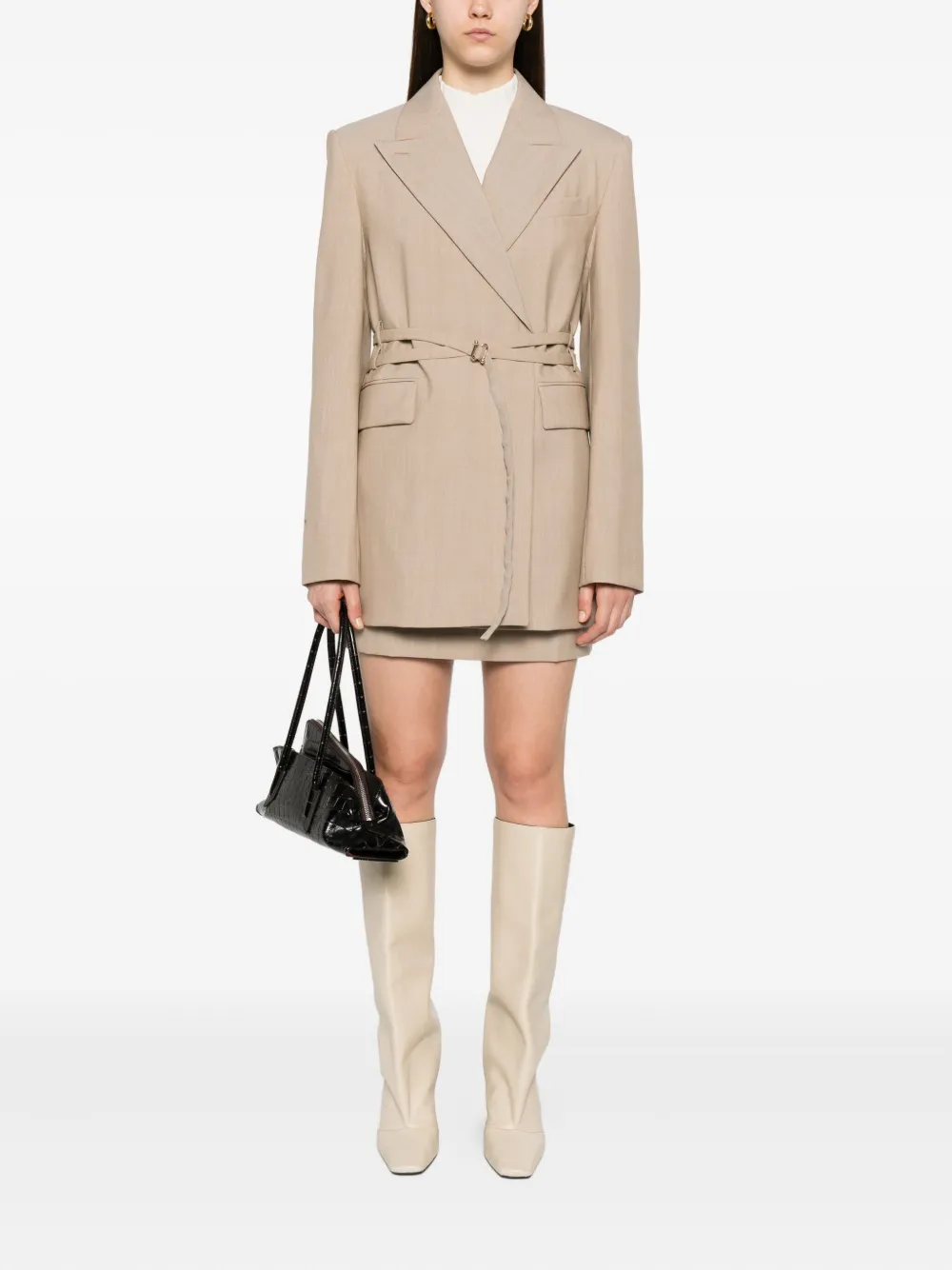 Sportmax Blazer met ceintuur Beige