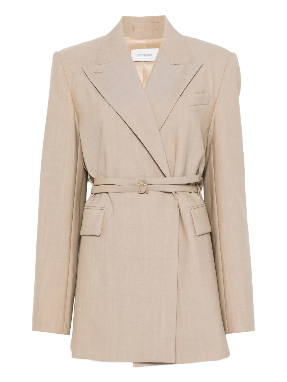 Sportmax Blazer met ceintuur Beige