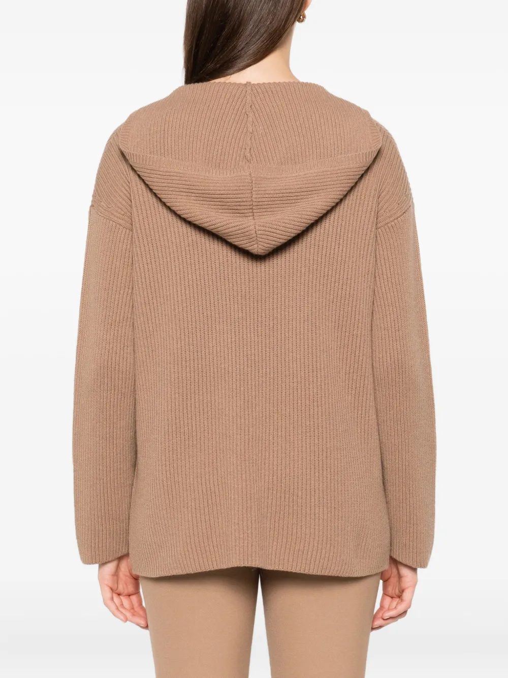 'S Max Mara Geribbelde trui met capuchon Bruin