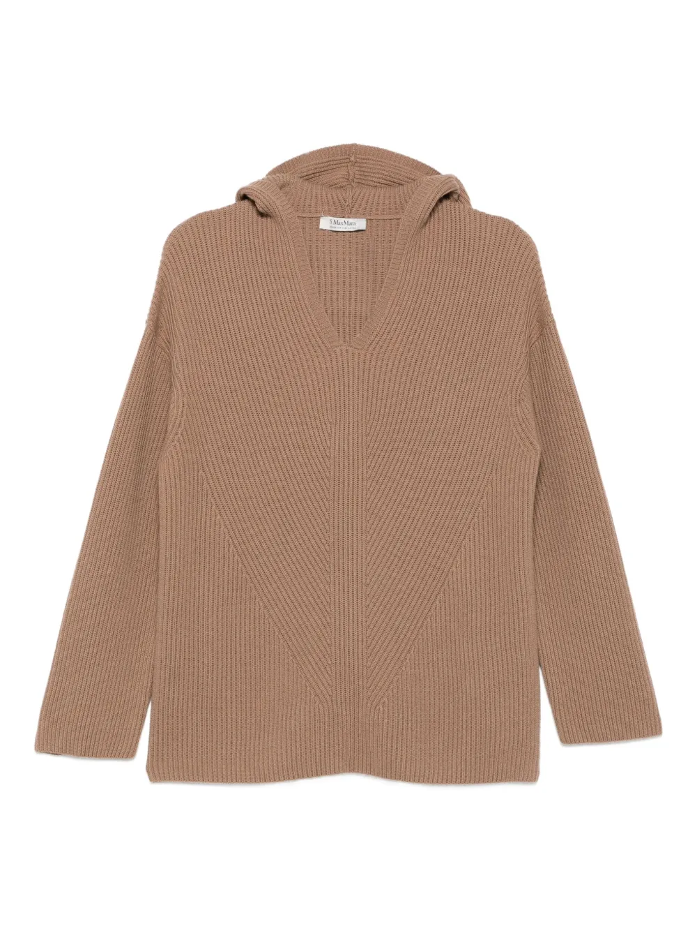 'S Max Mara Geribbelde trui met capuchon Bruin