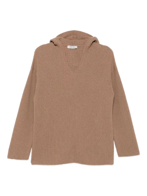 'S Max Mara suéter tejido de canalé con capucha