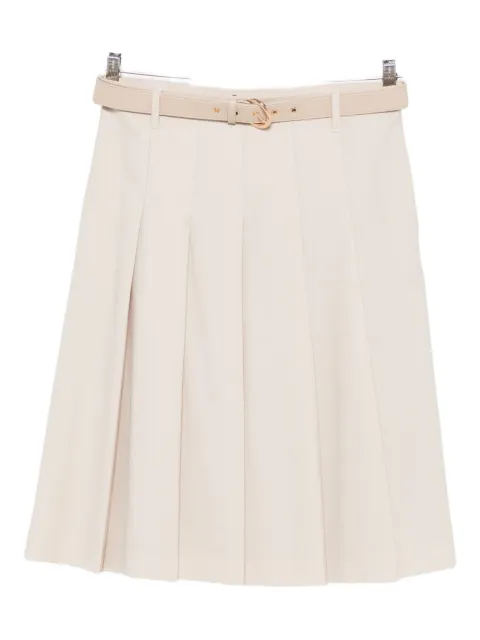 Max Mara belted pleated midi skirt