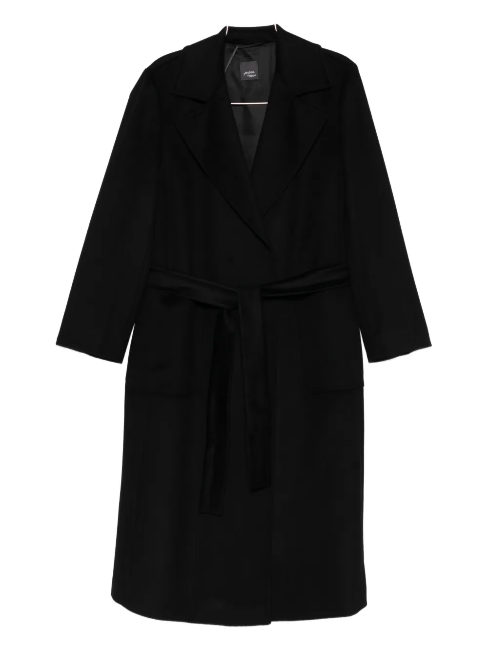 Marina Rinaldi Pirano Belted Pocket Coat In Black