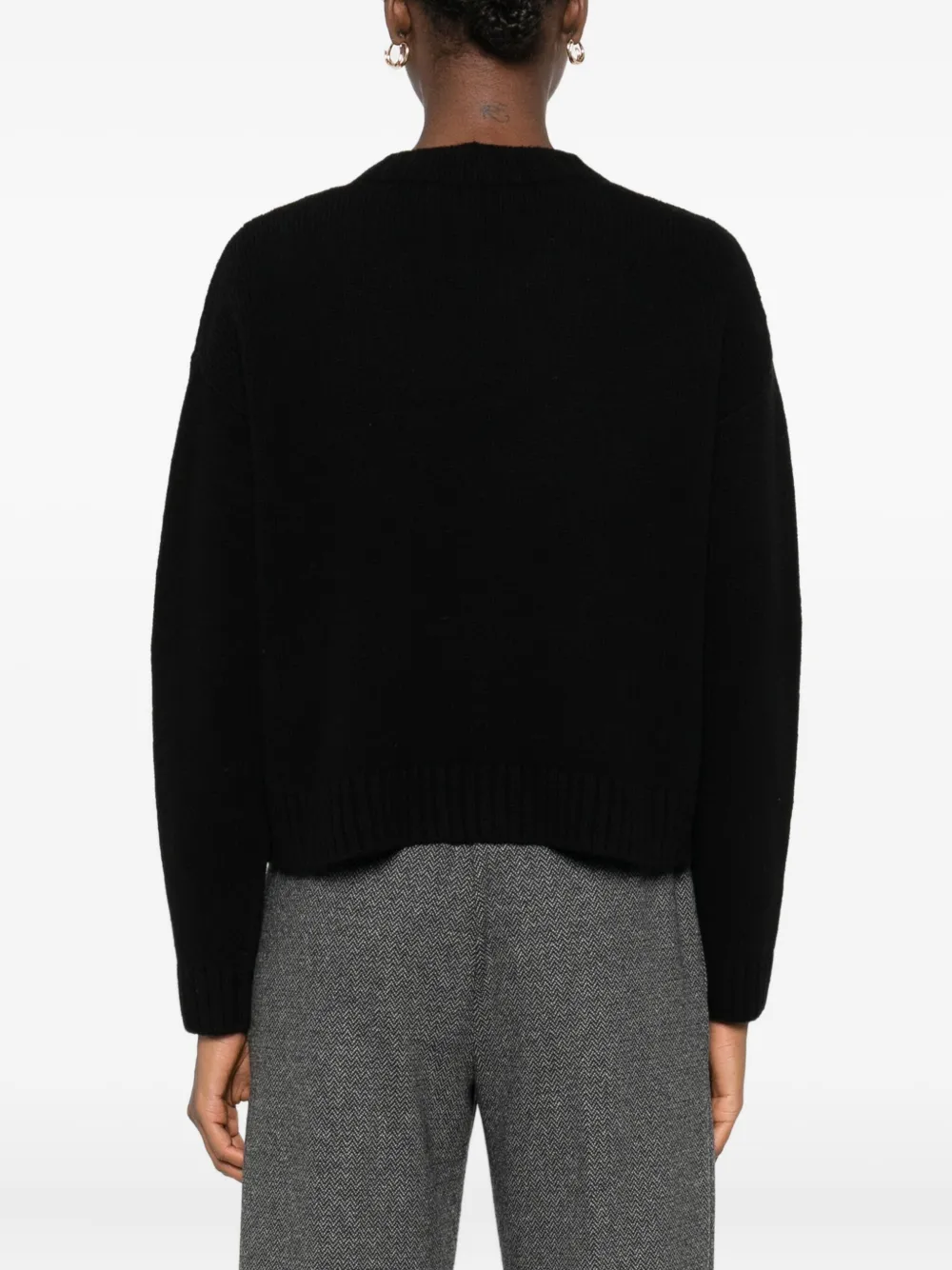 Weekend Max Mara Virgin Wool Cardigan In Black