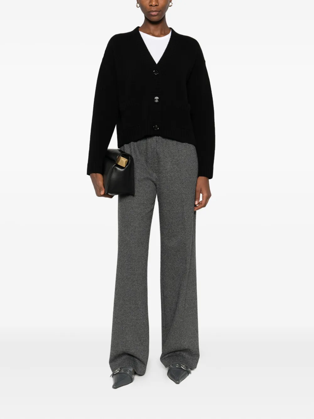 Weekend Max Mara Virgin Wool Cardigan In Black