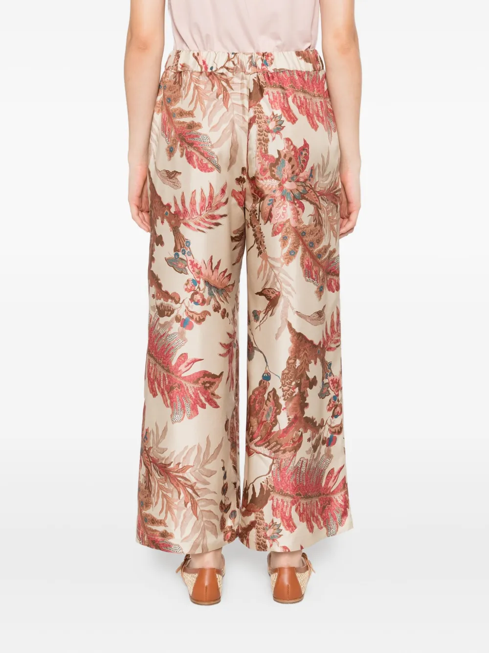 Weekend Max Mara Broek met bloemenprint Beige