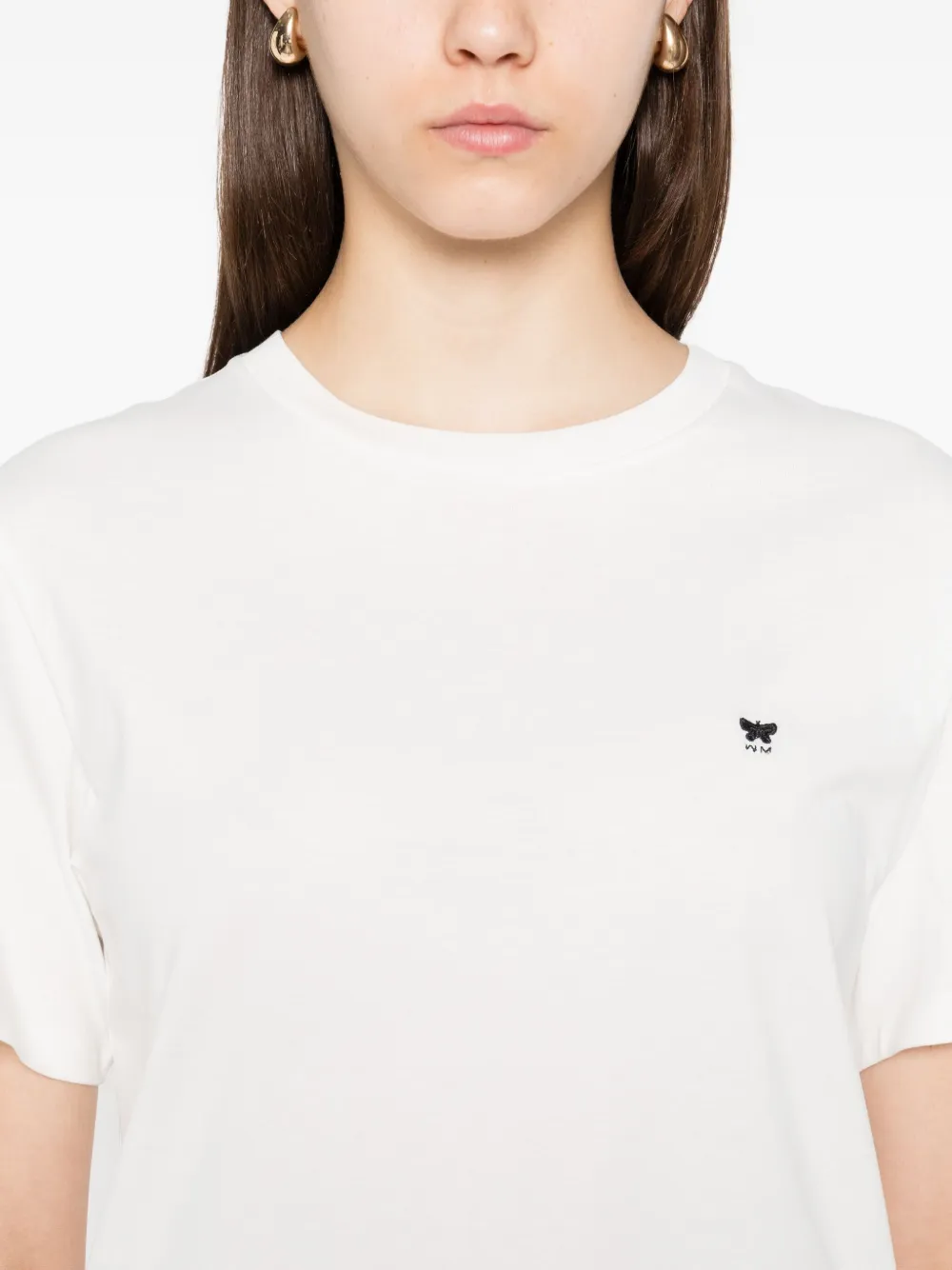 Weekend Max Mara Katoenen T-shirt met geborduurd logo Wit