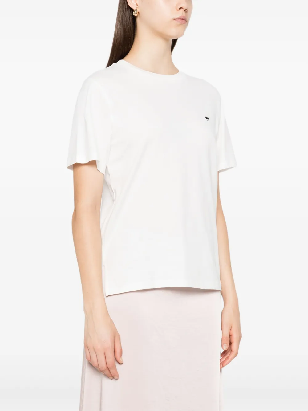 Weekend Max Mara Katoenen T-shirt met geborduurd logo Wit