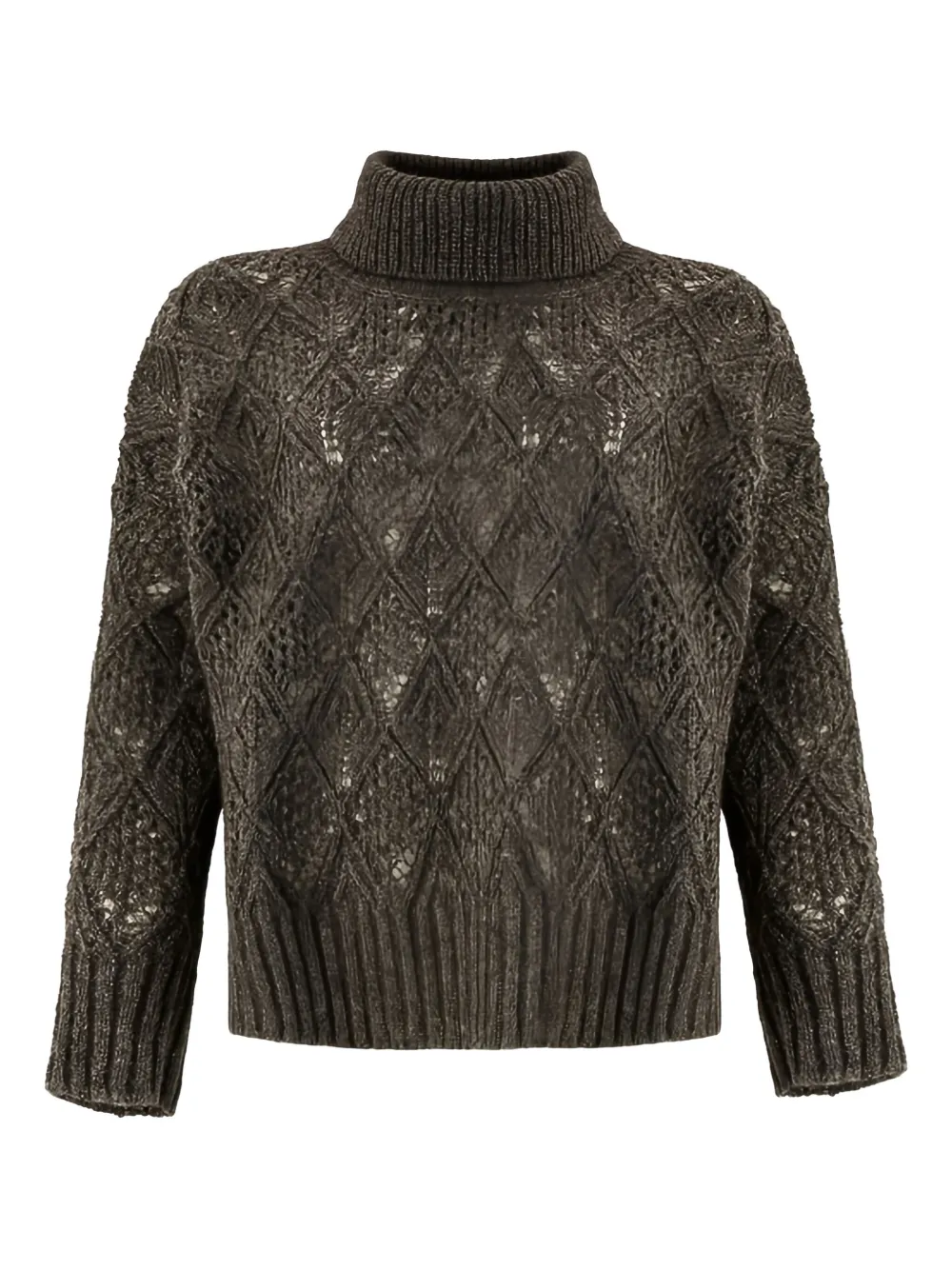 D Exterior Turtleneck Long-sleeved Sweater In Brown