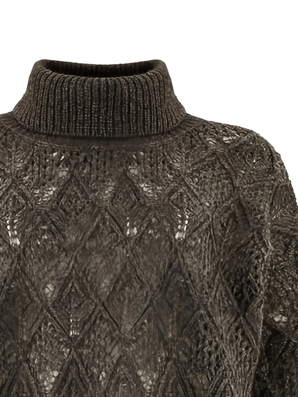 D Exterior Turtleneck Long-sleeved Sweater In Brown