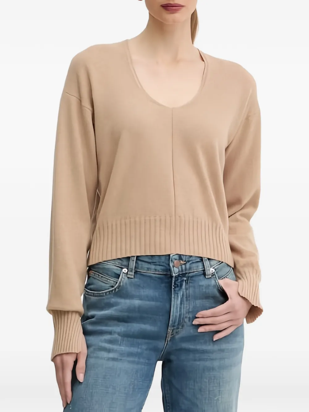 TWINSET ribbed-trim sweater | Neutrals | Image 1
