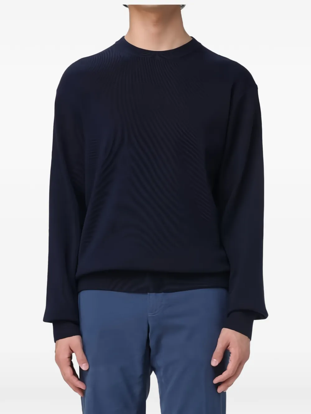 Manuel Ritz suéter tejido de canalé con cuello redondo | azul | Image 1