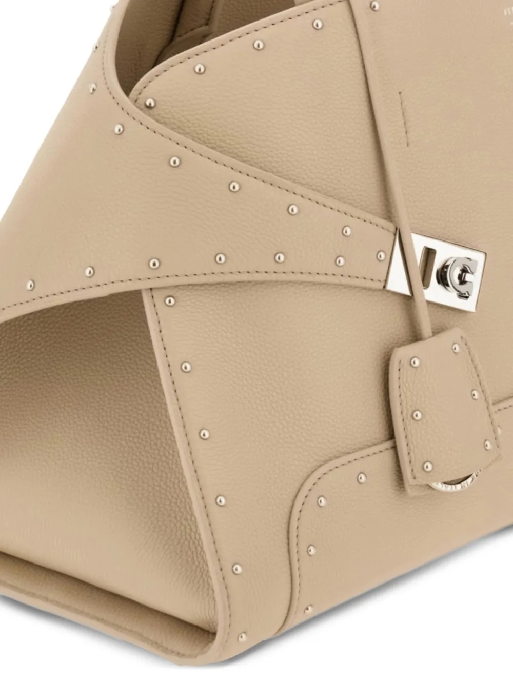 Ferragamo large Hug stud-embellished handbag Beige