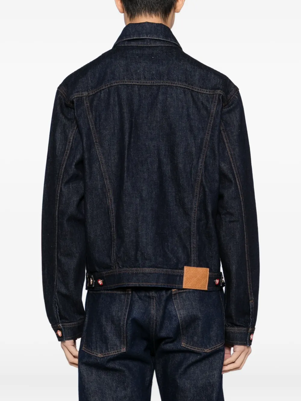 Casablanca embroidered logo denim jacket Blauw