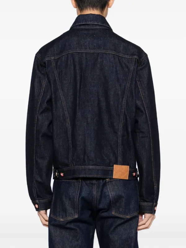 新品　Casablanca 刺繍入りデニムジャケット　タグ付き　定価以下 Casablancaのブラック モノグラム ジャカード デニムジャケット