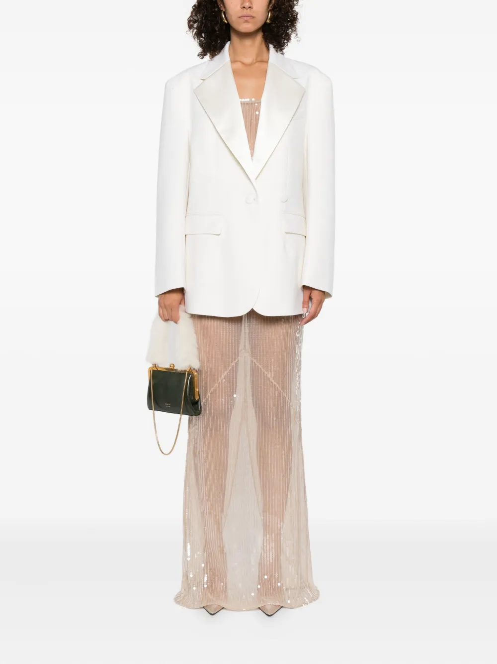 P.A.R.O.S.H. wide-lapel blazer Beige