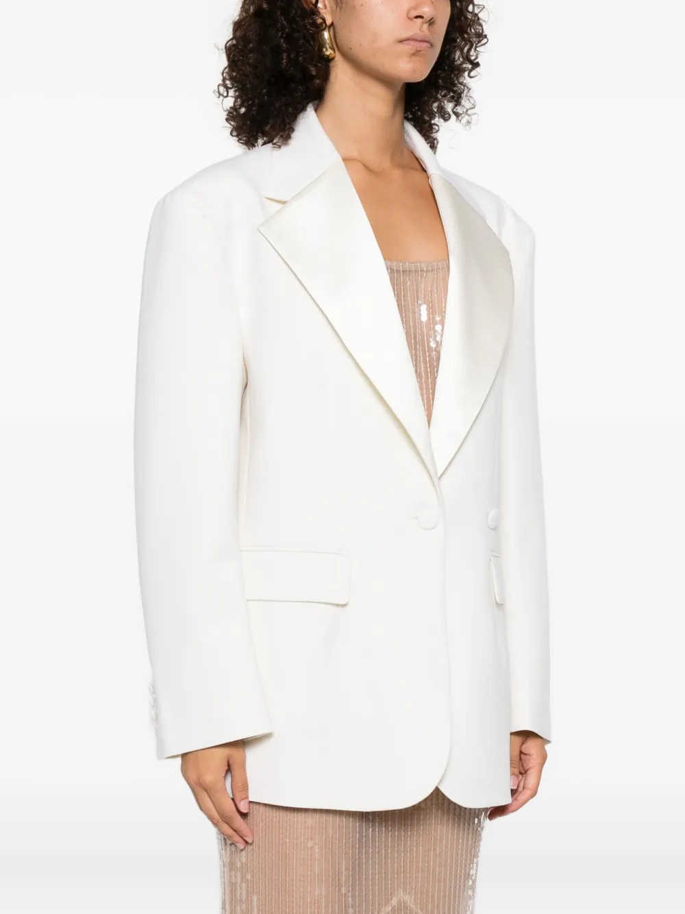 P.A.R.O.S.H. wide-lapel blazer Beige