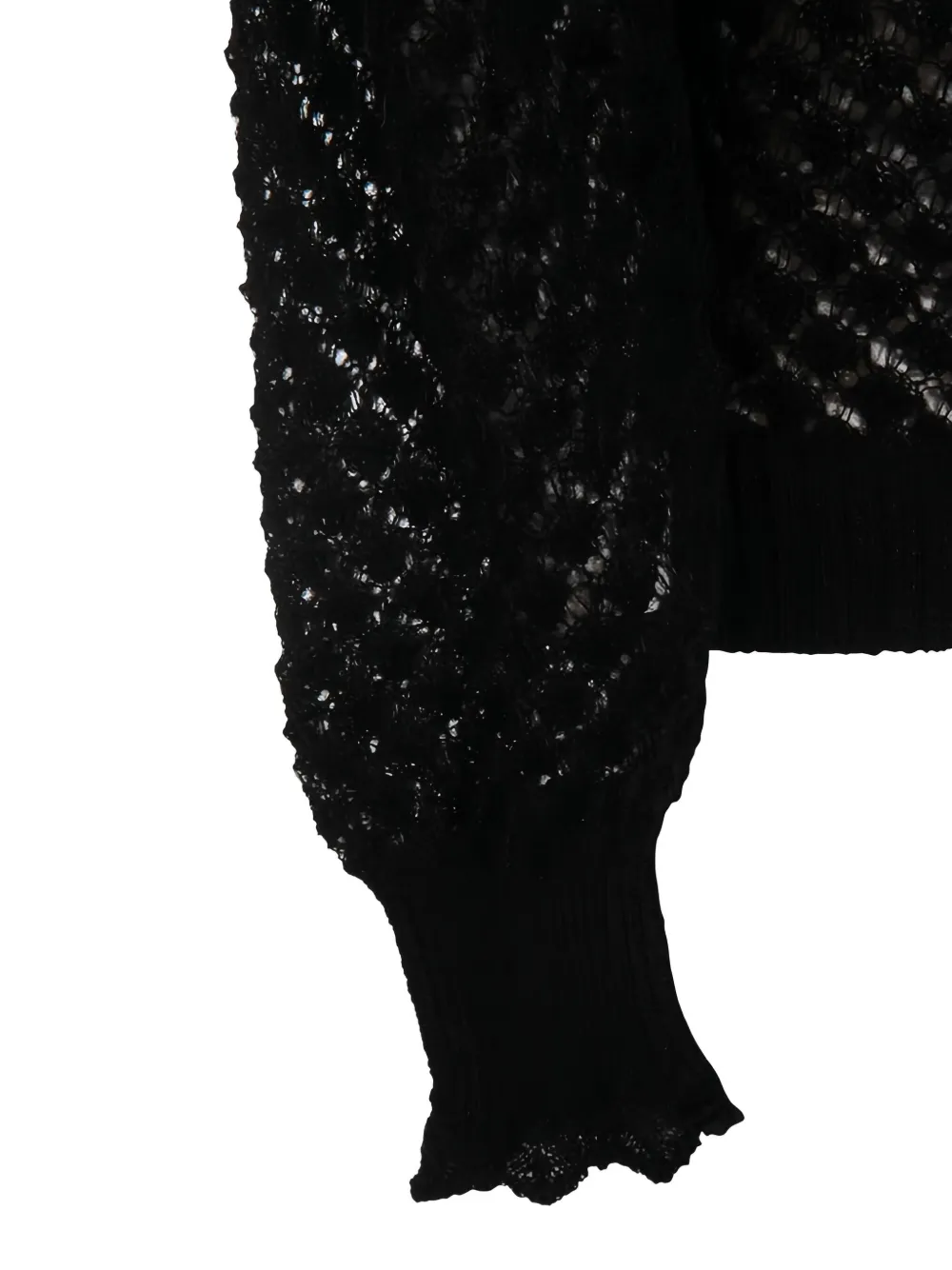 TWINSET open-knit ruffled-cuff sweater Zwart