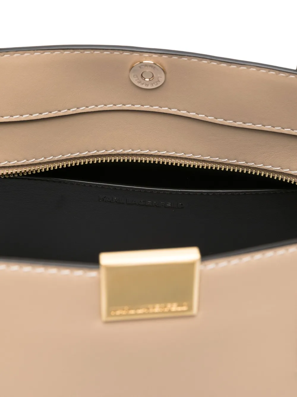 Karl Lagerfeld Leren shopper Beige