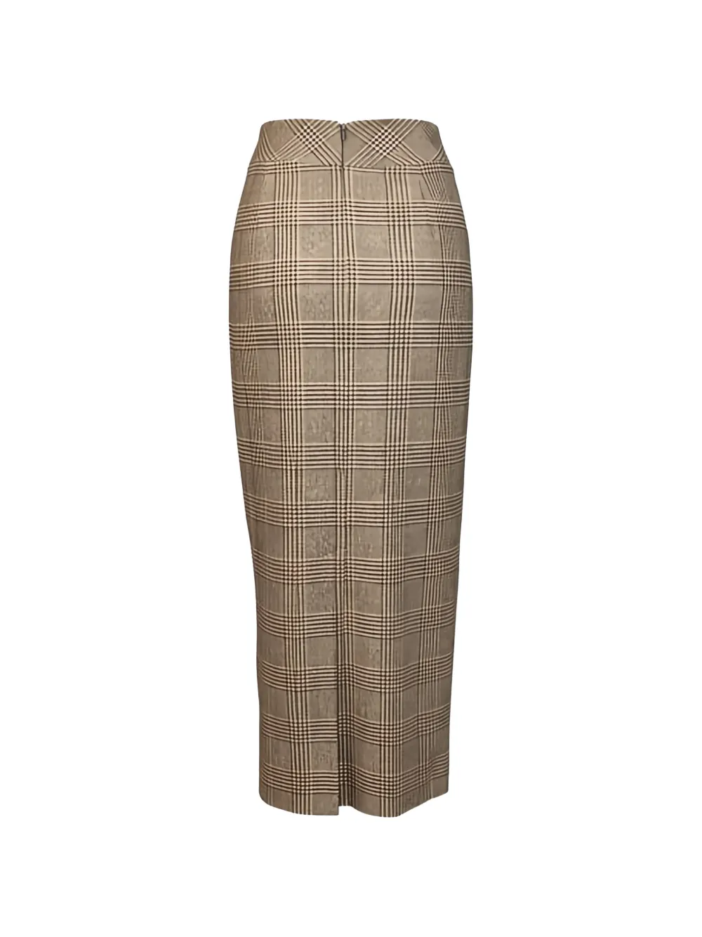 D.Exterior checked midi pencil skirt - Bruin
