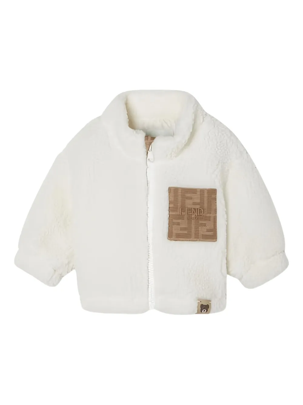 Fendi Kids FF-motif teddy-bear jacket - Bianco