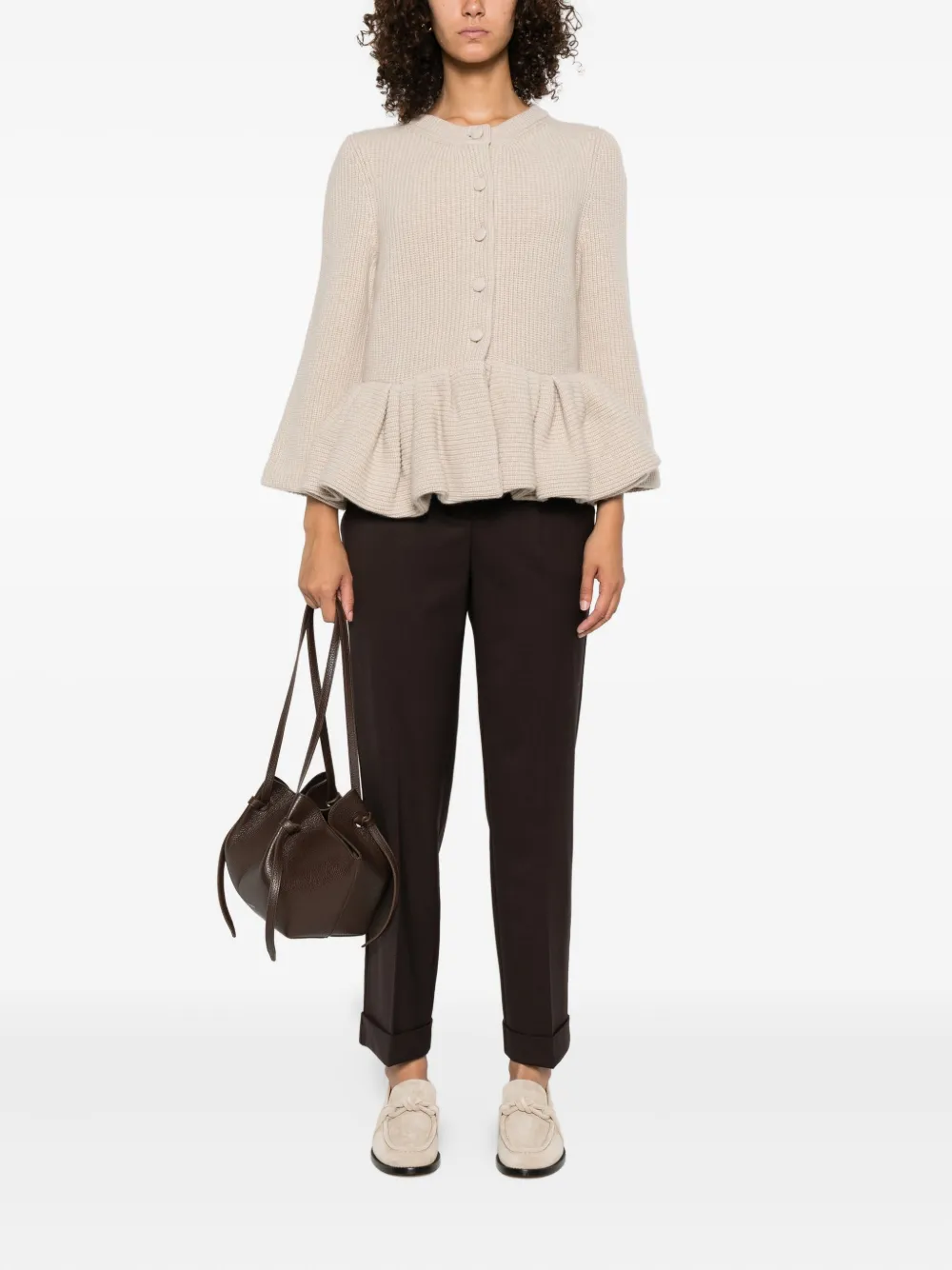 P.A.R.O.S.H. Broek met cuffs Bruin