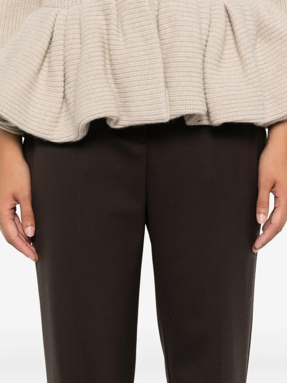P.A.R.O.S.H. Broek met cuffs Bruin